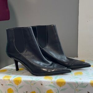 Anne Klein Sleek Black Heeled Boots
